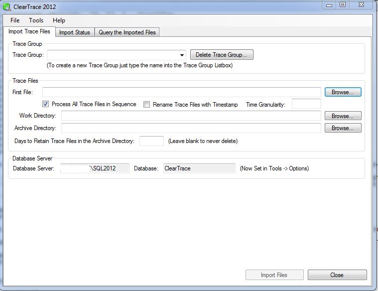 ClearTrace - Main Screen