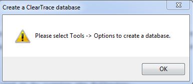 ClearTrace - Please choose database